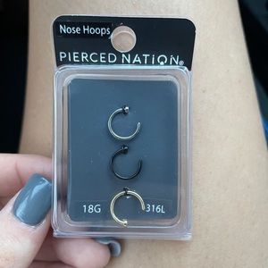 Nose hoops 18g 3 pack